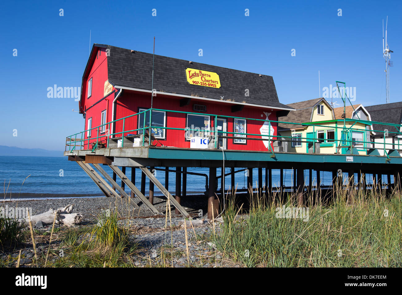 Lucky Pierre Charter-Büro, Homer Spit, Homer, Alaska, USA Stockfoto