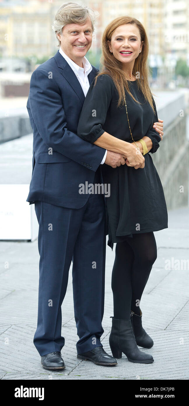 Lasse Hallstrom und Lena Olin 60. San Sebastian International Film Festival - "Hypist" - Fototermin San Sebastian Spanien- Stockfoto