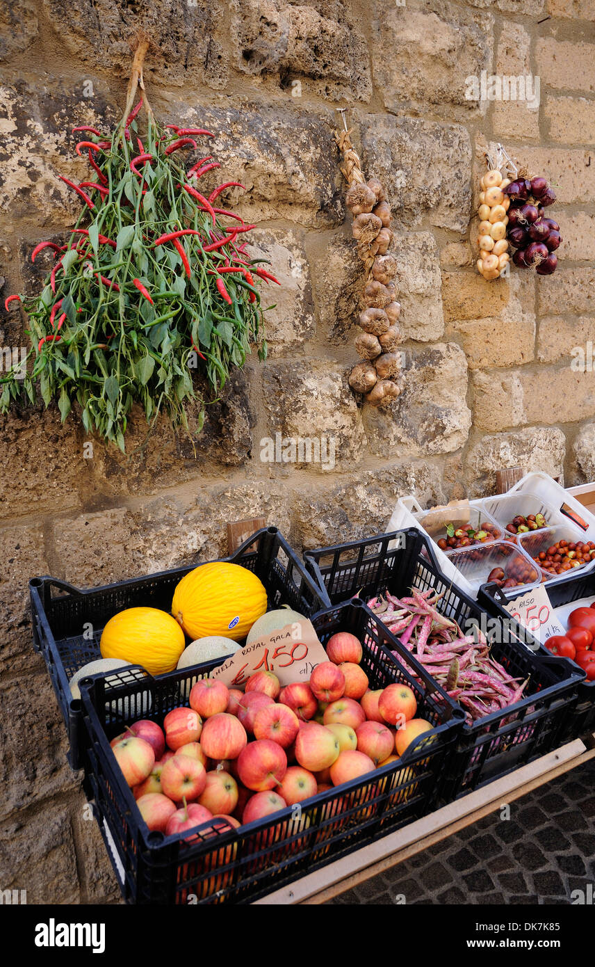 Orvieto Italien Obst Ans stall Gemüse auf der Straße Stockfoto