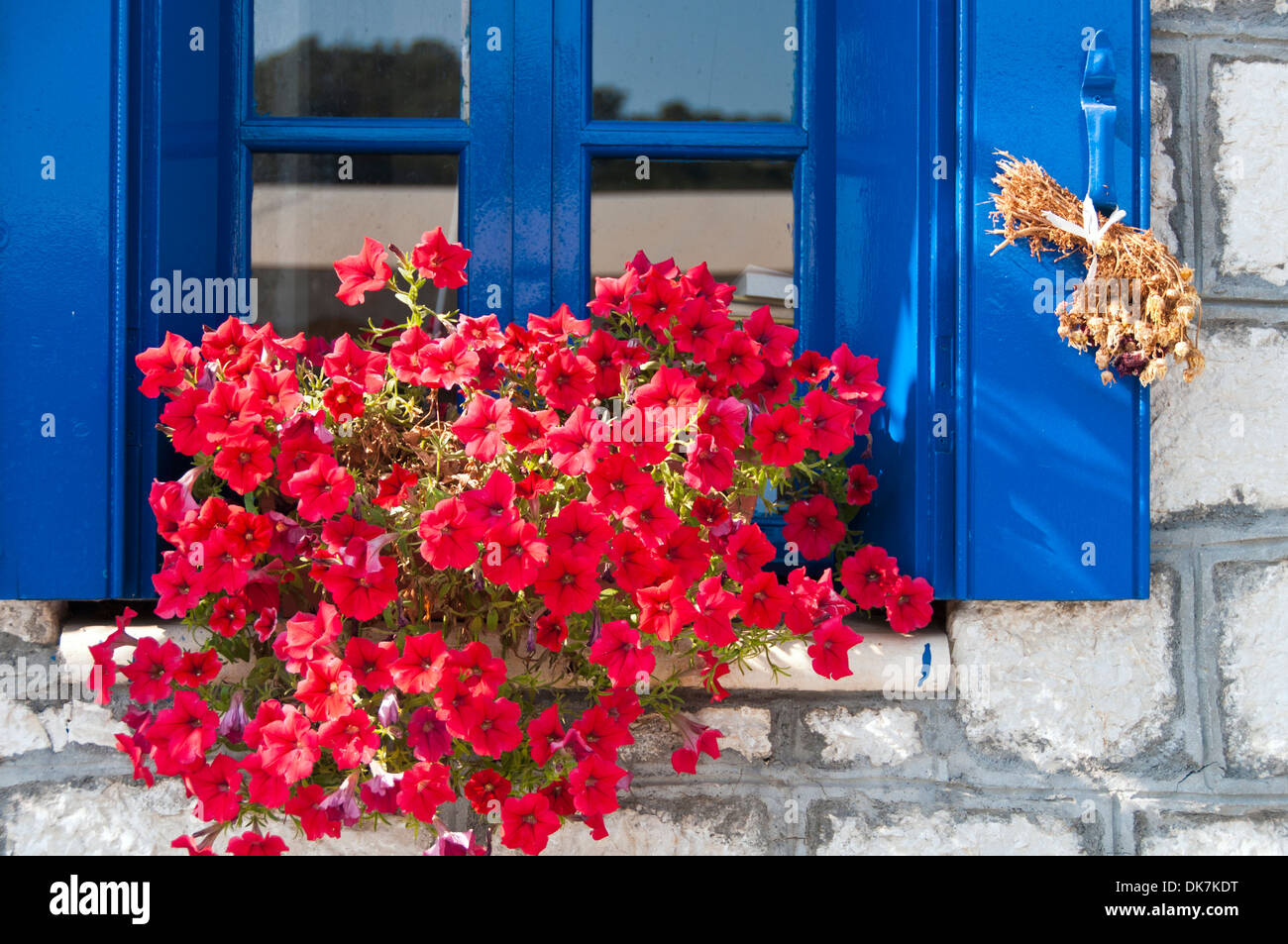 Die griechische Stadt Vathi auf der Ionischen Insel Meganisi Stockfoto