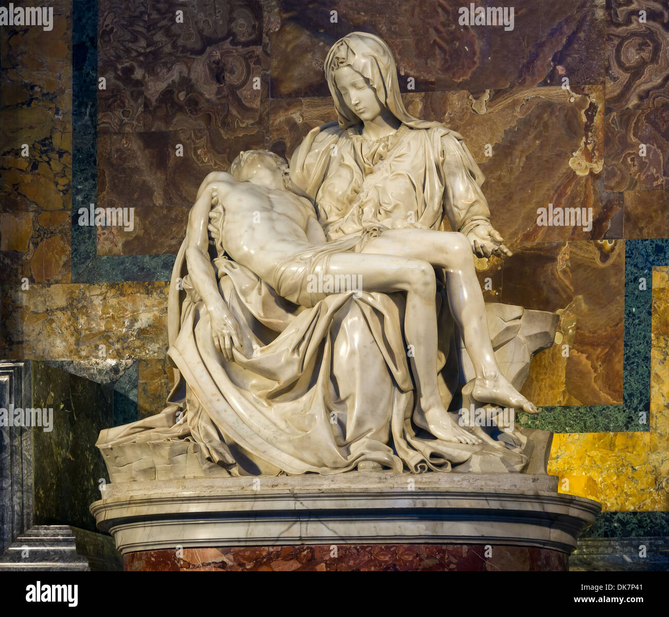 "Pietà" von Michelangelo, Sankt-Peter-Basilika, Vatikan-Stadt. Stockfoto