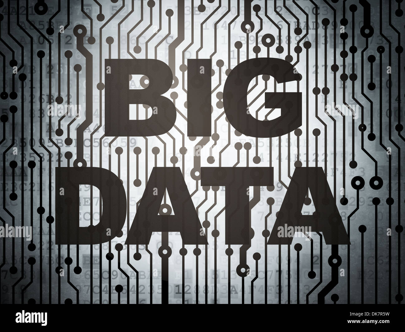 Informationskonzept: Platine mit Big Data Stockfoto