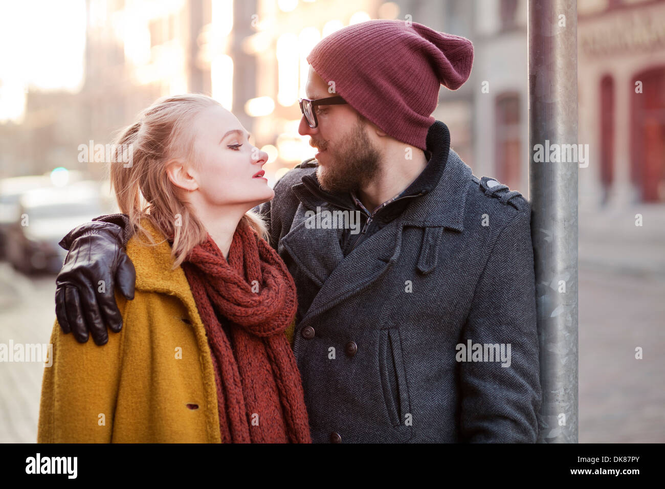 Junge glücklich Hipster-paar Stockfoto