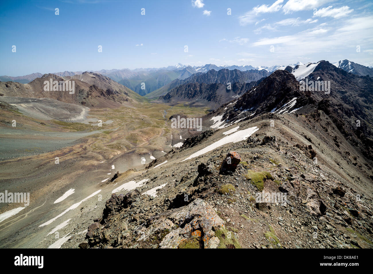 Gebirgspass in Kirgisistan Stockfoto