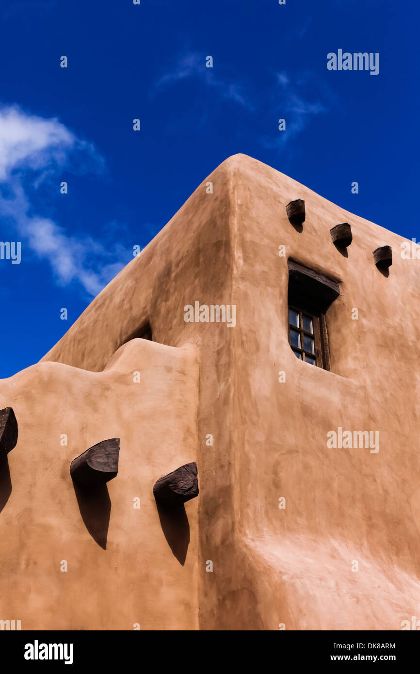 Santa Fe, New Mexico, Vereinigte States.Typical Lehmarchitektur. Stockfoto