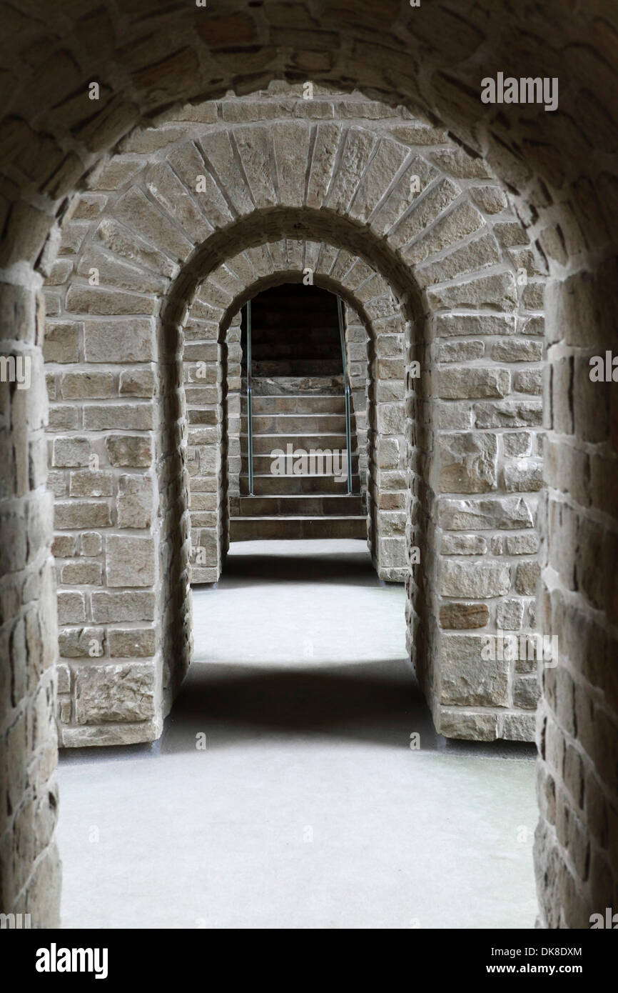 Schritte in den Bock-Kasematten in Luxemburg. Stockfoto