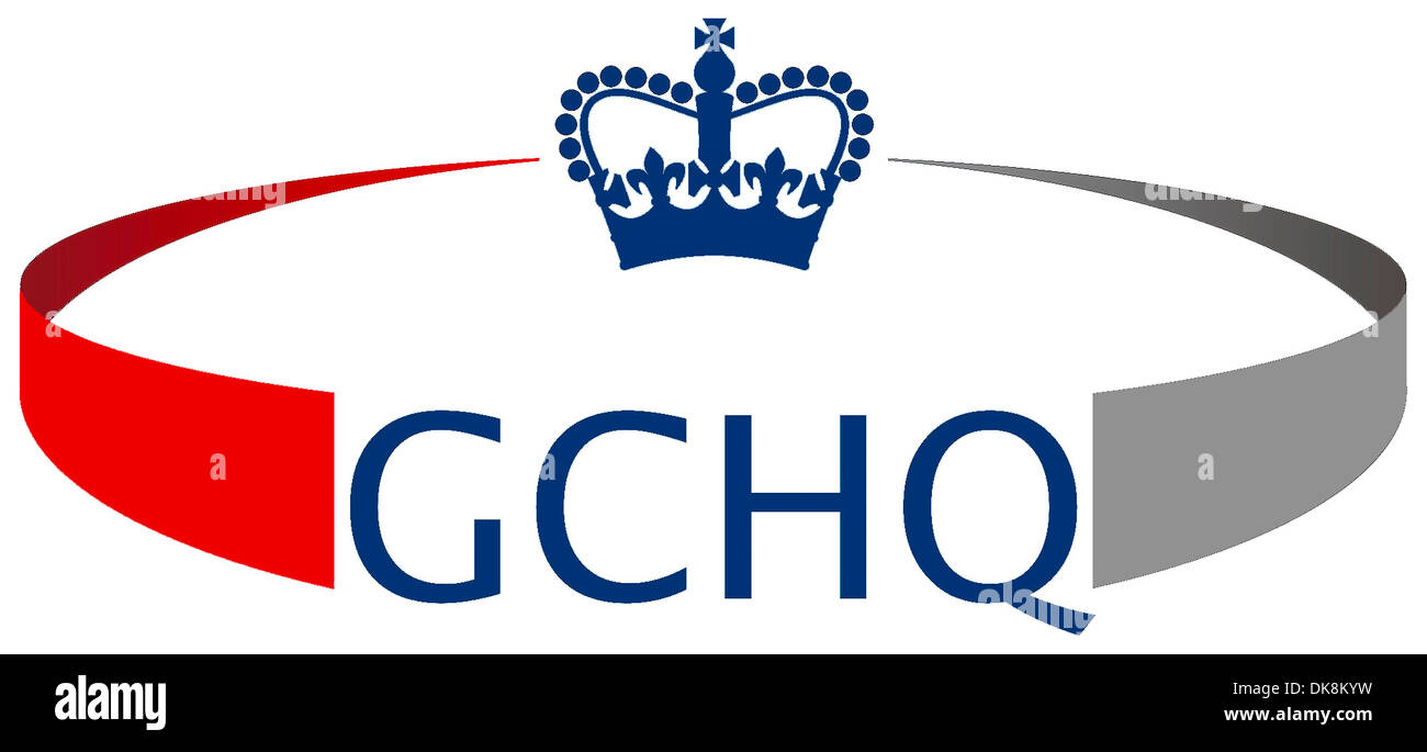 Siegel des britischen Geheimdienstes Regierung Communications Headquarters GCHQ mit Sitz in Cheltenham. Stockfoto