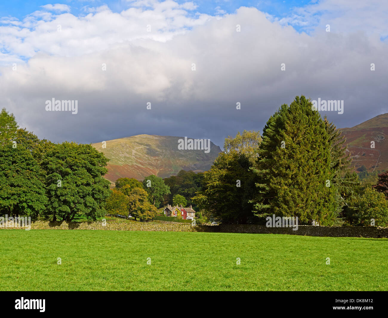 Ein Efeu bedeckt Haus versteckt in der Landschaft in der Nähe von Grasmere im Lake District National Park, Cumbria Stockfoto
