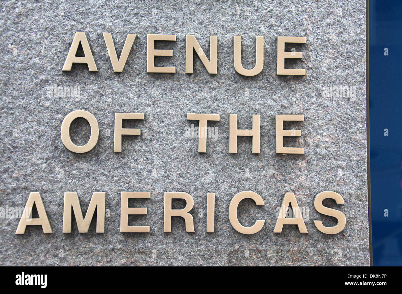 Avenue des Zeichens "Americas" in New York City Stockfoto