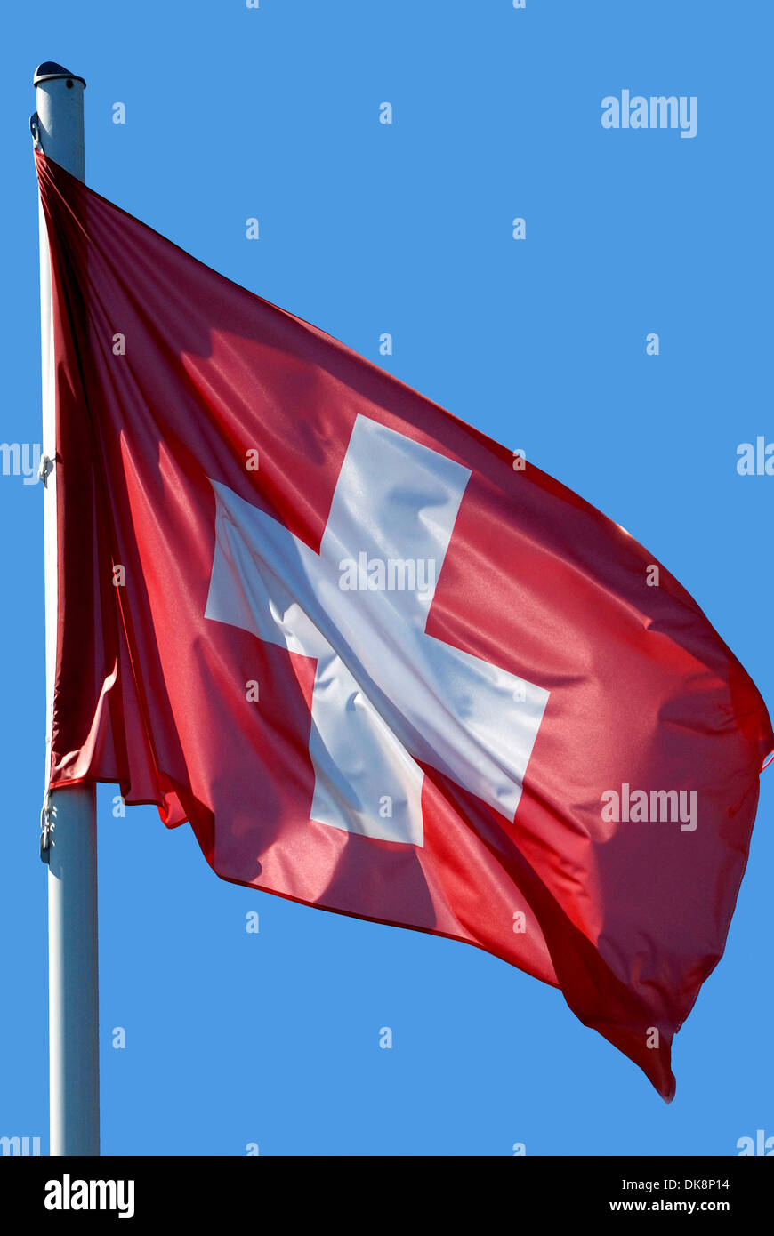 Nationalflagge der Schweiz. Stockfoto