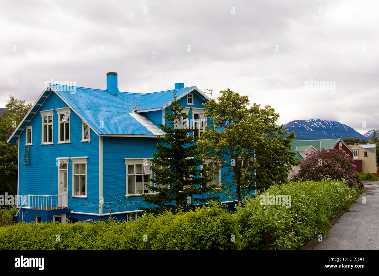 Bunte Haus, Akureyri, Island Stockfoto