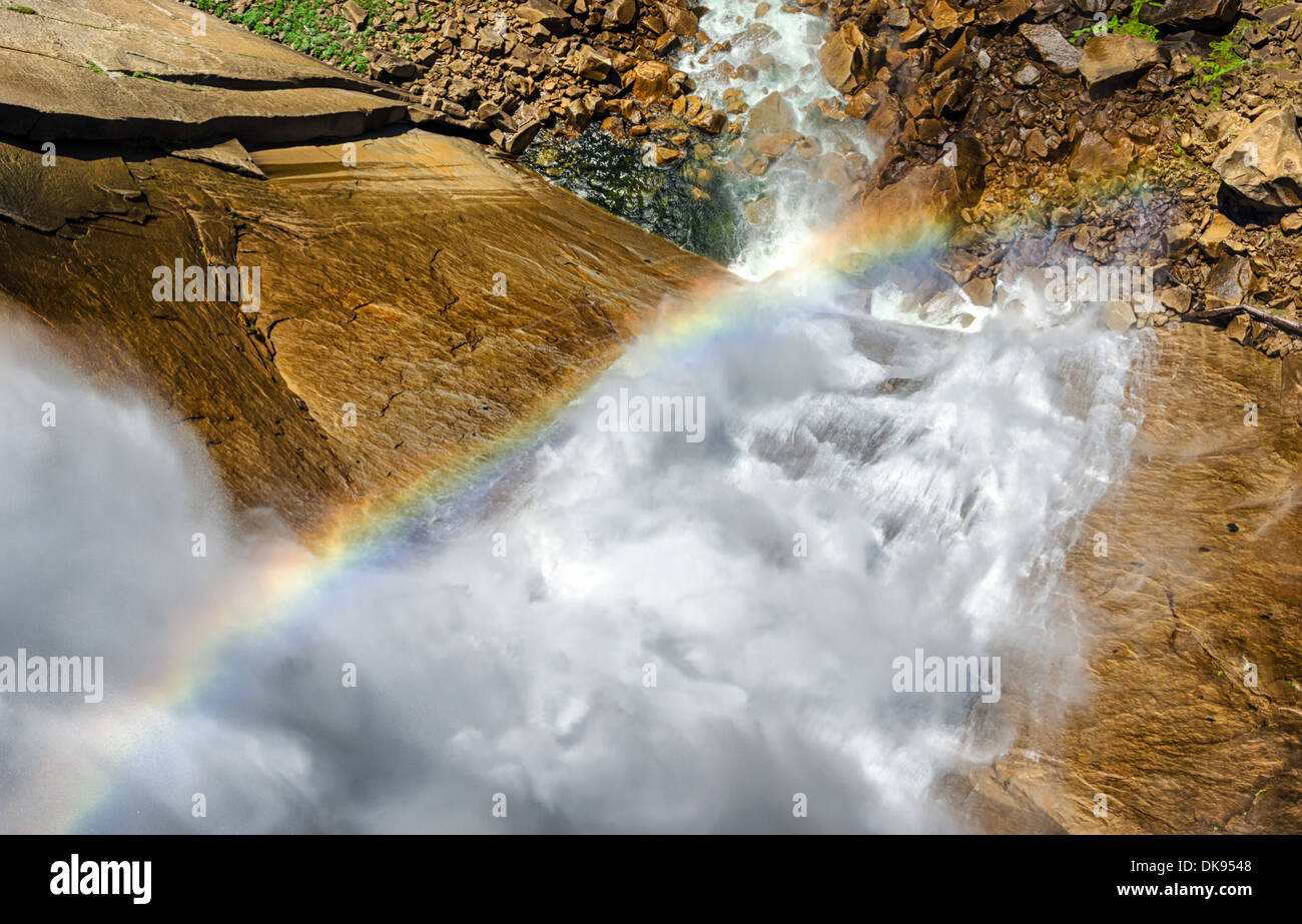 Auf Nevada Fall. Yosemite Nationalpark, Kalifornien, Vereinigte Staaten. Stockfoto