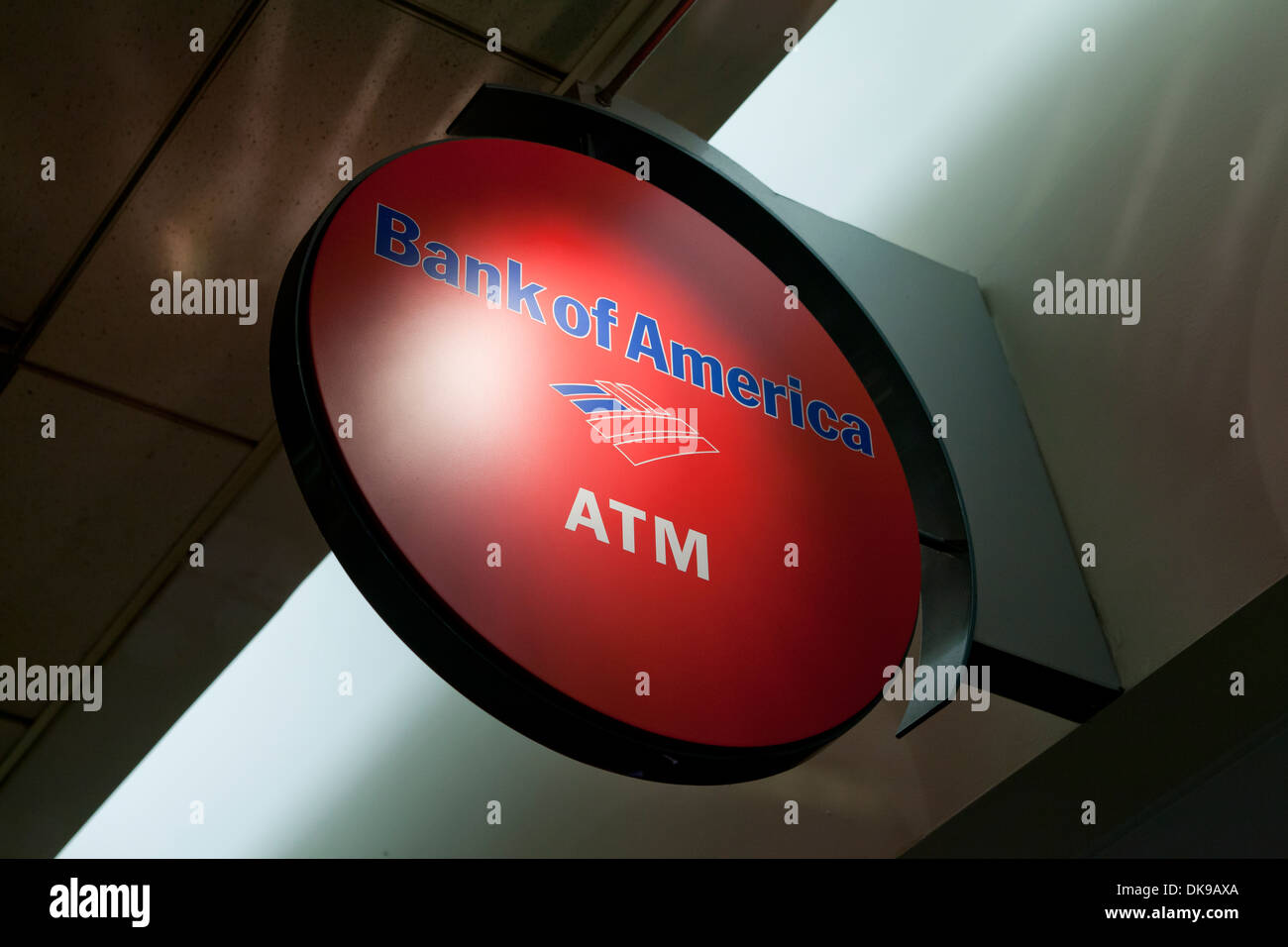 Bank von Amerika ATM Zeichen Stockfoto