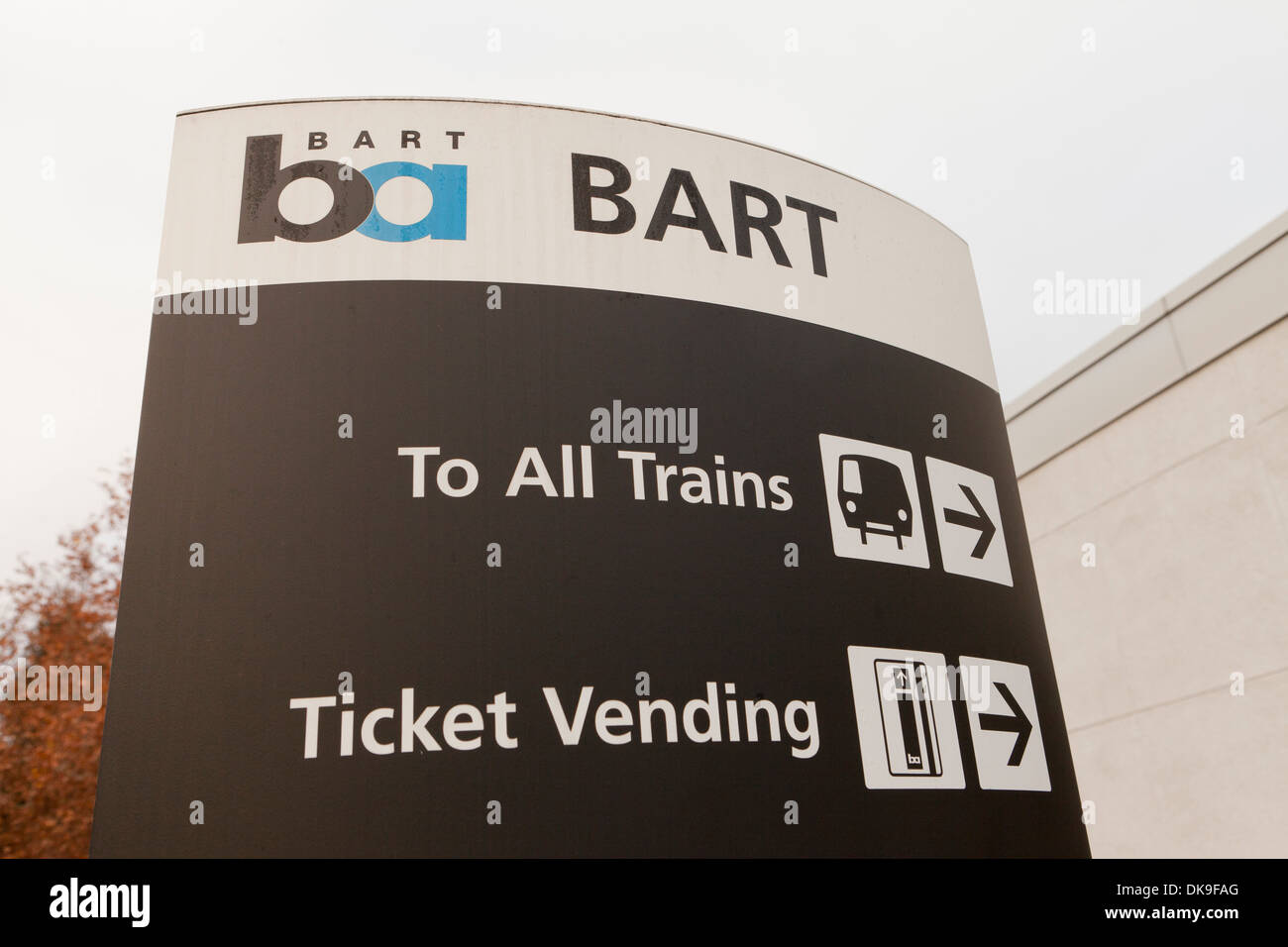 BART trainieren Zeichen - San Francisco, Kalifornien, USA Stockfoto