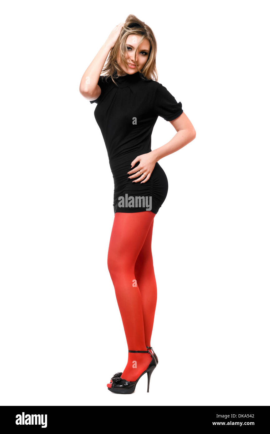 Schwarzes kleid rote strumpfhose Clearance
