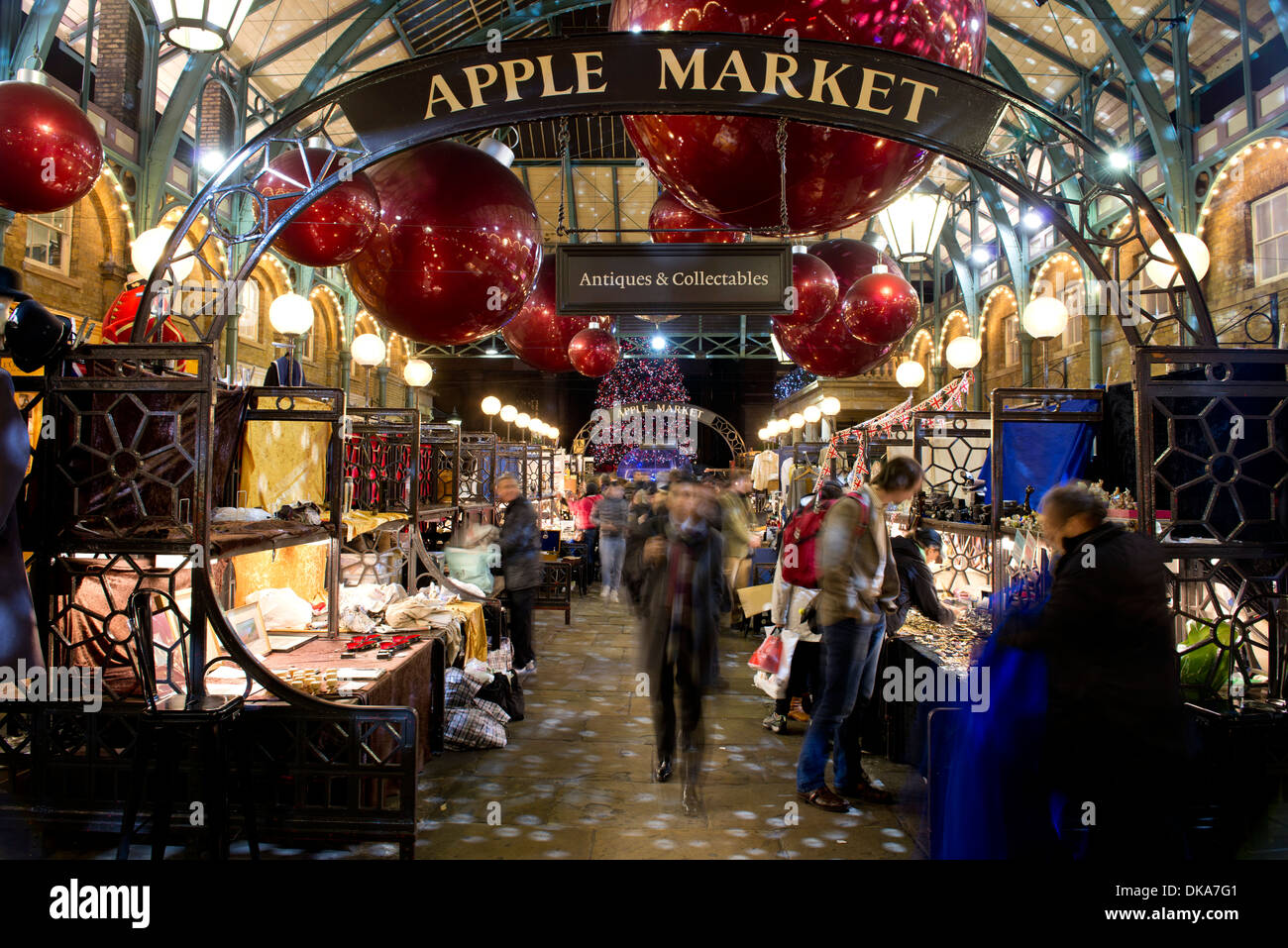 Covent Garden Abend Lichter, Weihnachten 2013 - London Stockfoto