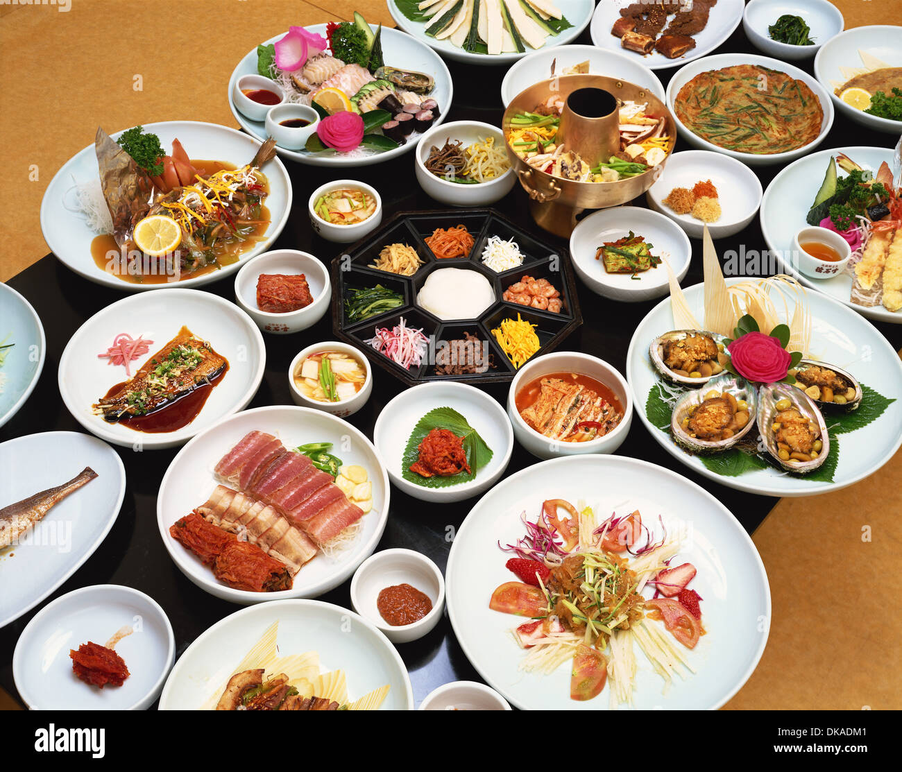 Verschiedene japanische Gerichte Stockfoto