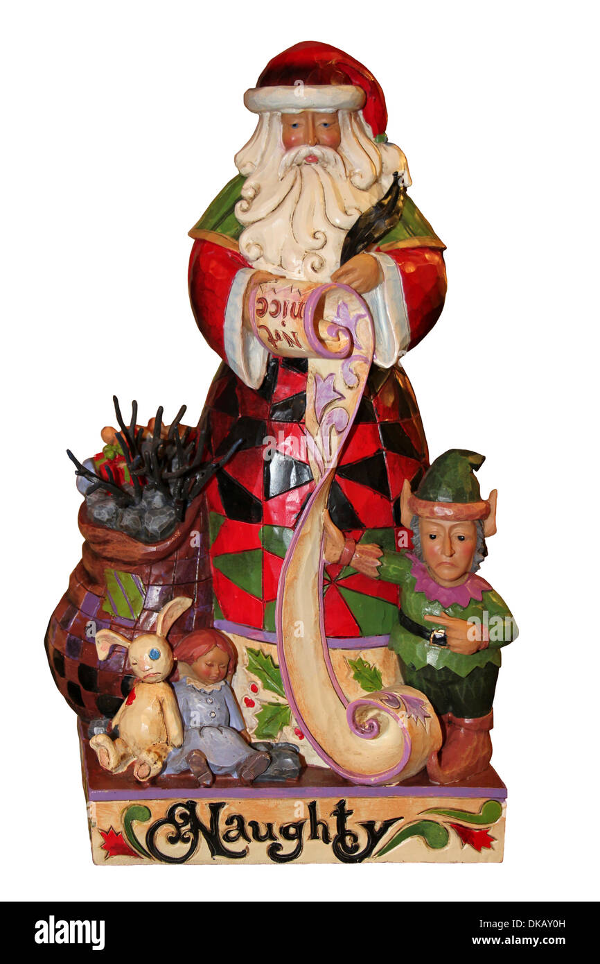 Traditionellen Weihnachtsmann Dekoration schön brav Liste Stockfoto