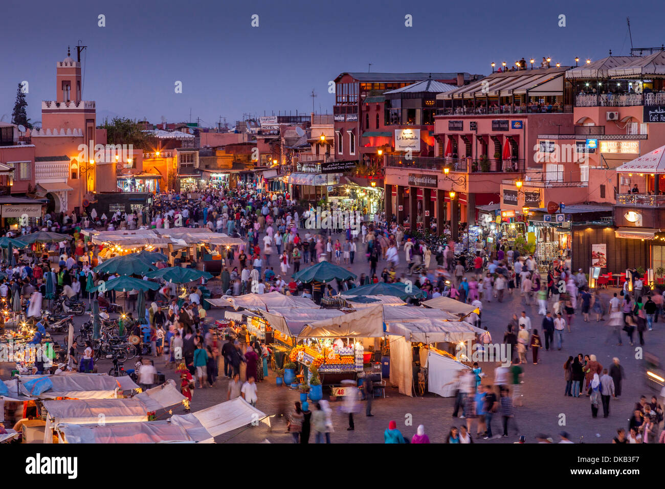 Djemaa el-Fna Platz in Marrakesch, Marokko Stockfoto