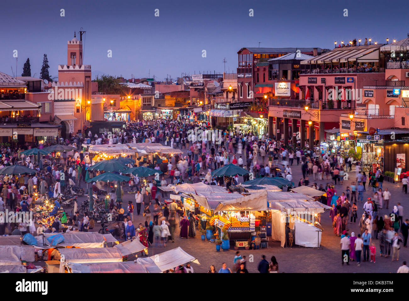 Djemaa el-Fna Platz in Marrakesch, Marokko Stockfoto