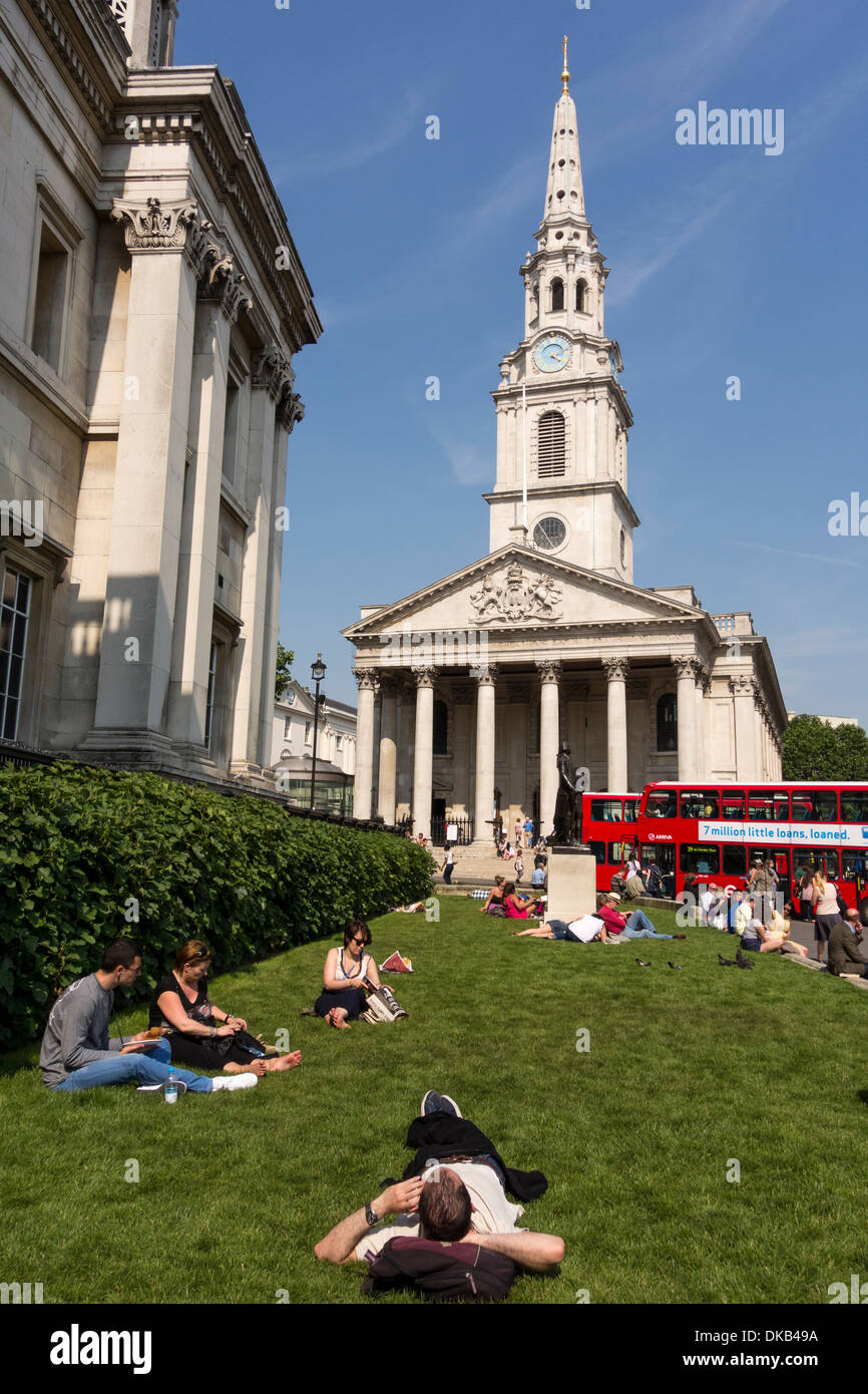 St. Martin in der Fields, Trafalgar Square, London, UK Stockfoto