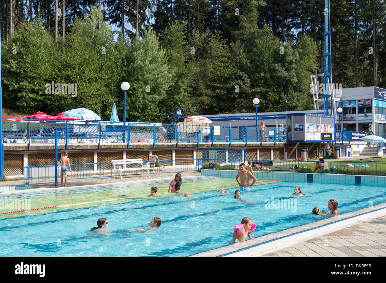Schwimmbad, Radovljica, Slowenien Stockfoto