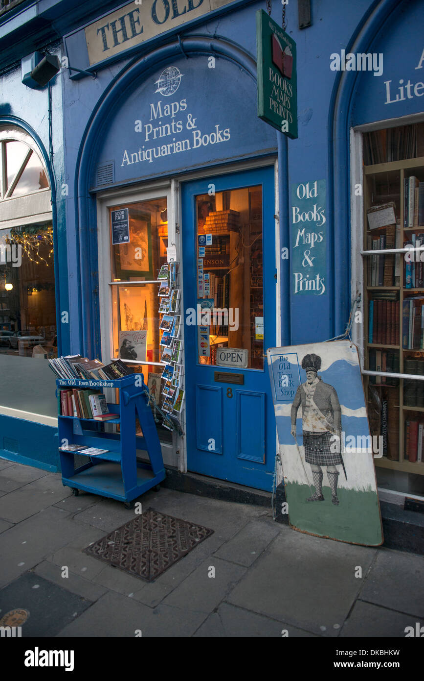 Altstadt Buchhandlung, Victoria Street, Edinburgh, Schottland. Stockfoto