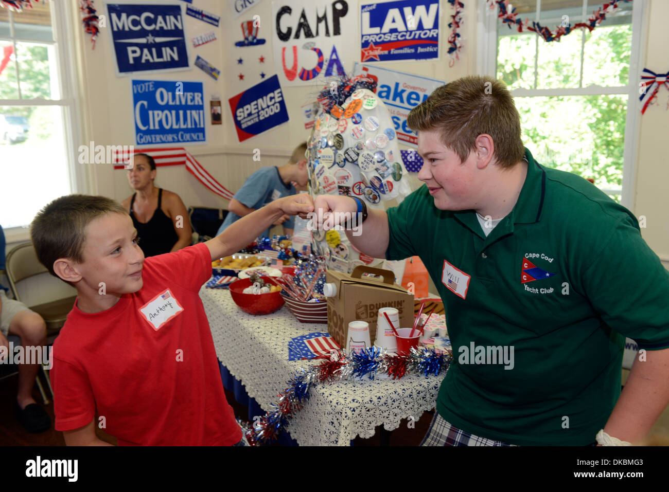 Teilnehmer-Debatte am Camp USA, einen zweiwöchigen überparteiliche Camp für Middle und High School Kursteilnehmer an Politik interessiert. Stockfoto