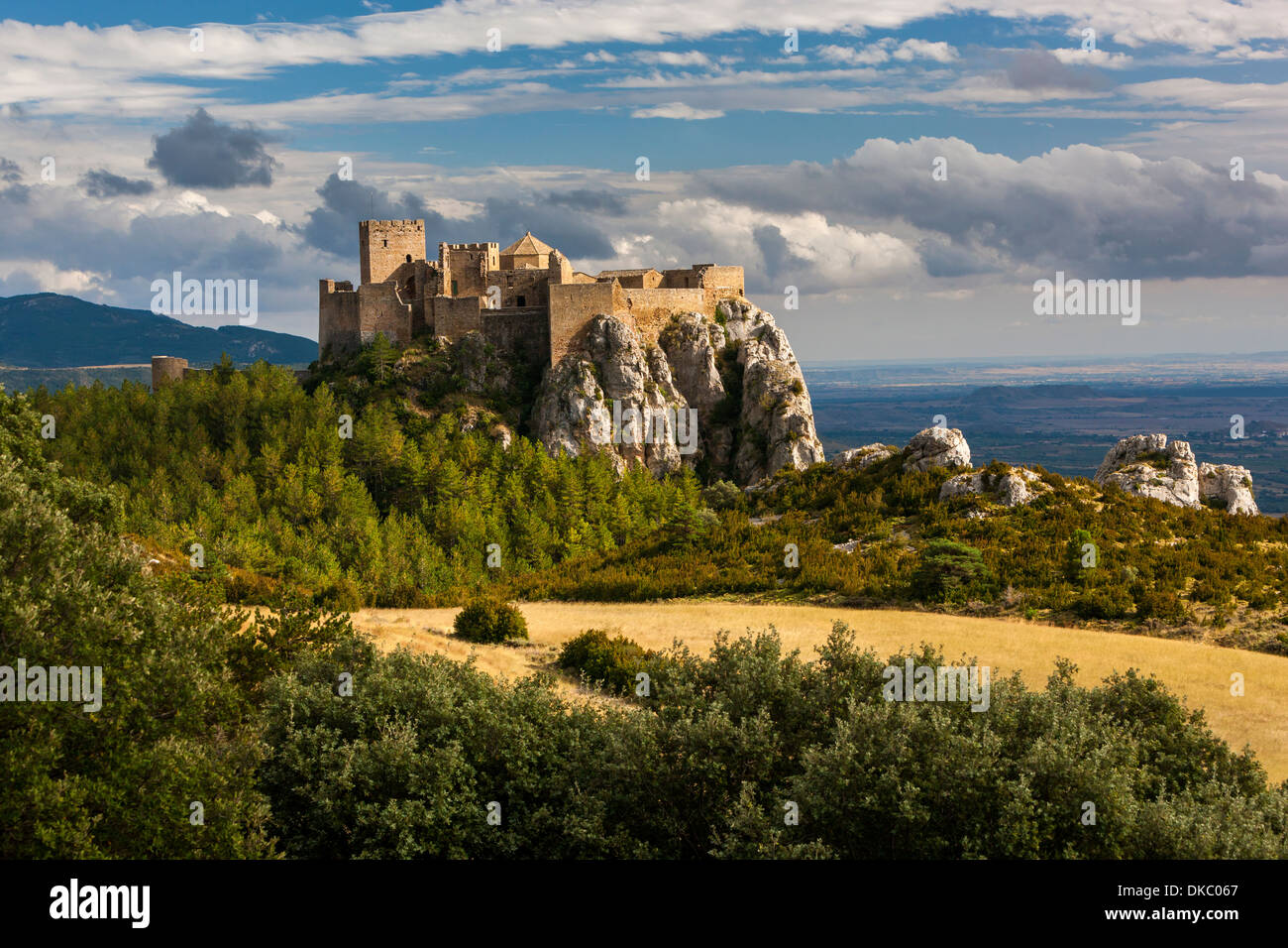 Loarre Burg, Huesca, Aragón, Spanien, Europa. Stockfoto