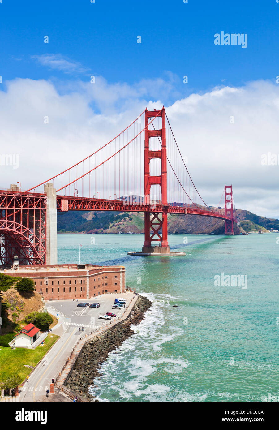Golden Gate Bridge in San Francisco Tag verbindet die Stadt mit Marin County von Fort Point City of San Francisco Kalifornien USA Stockfoto