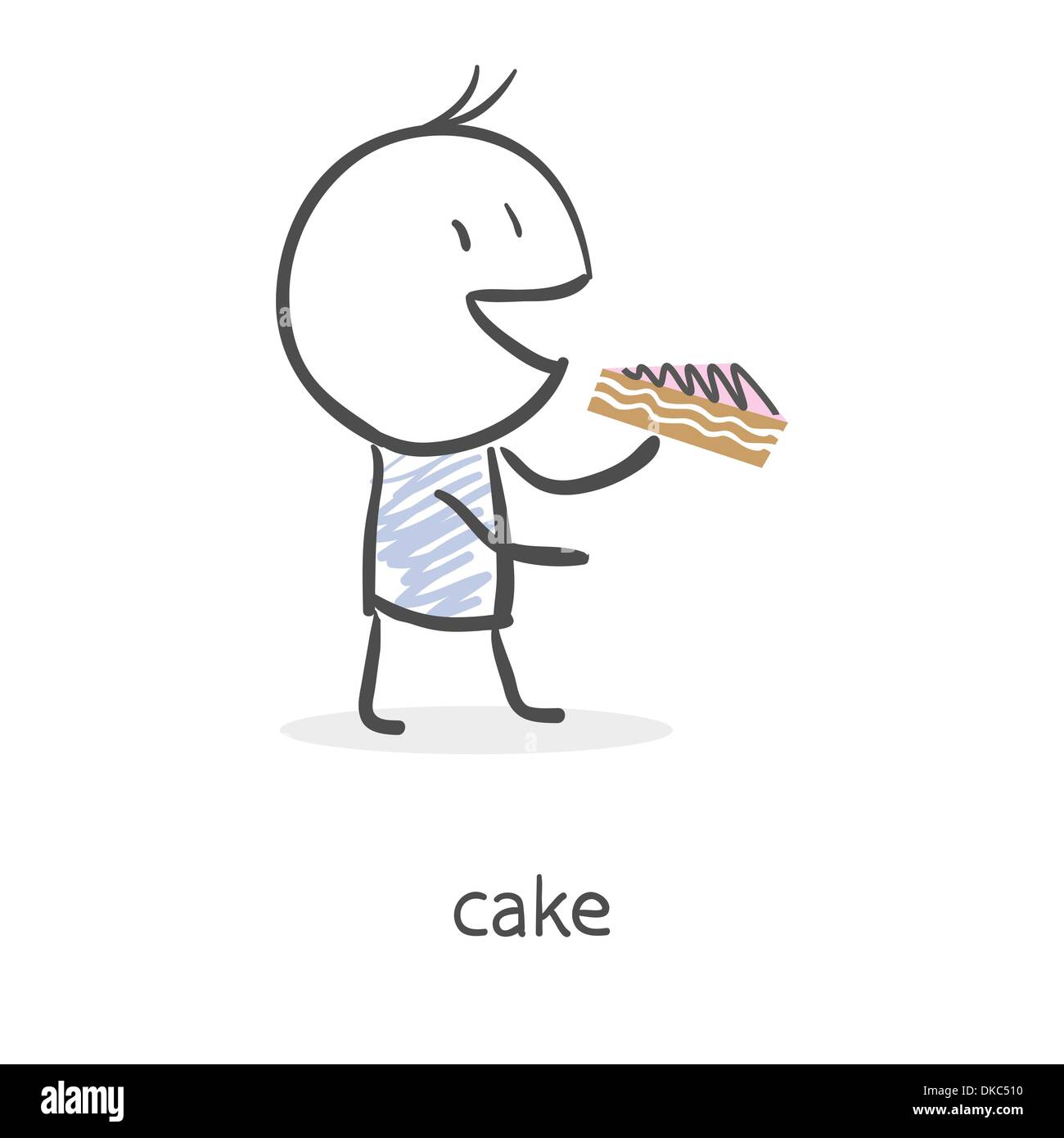 Cartoon junge Kuchen essen Stock Vektor