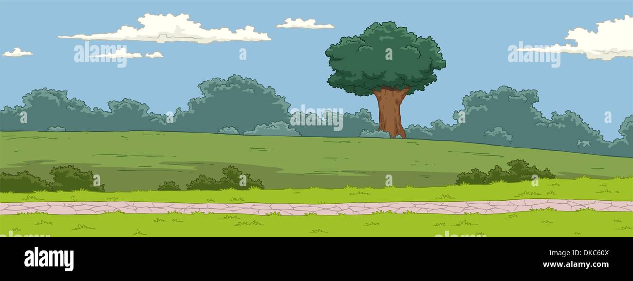 Die Naturlandschaft Cartoon Hintergrund Vektor-illustration Stock Vektor