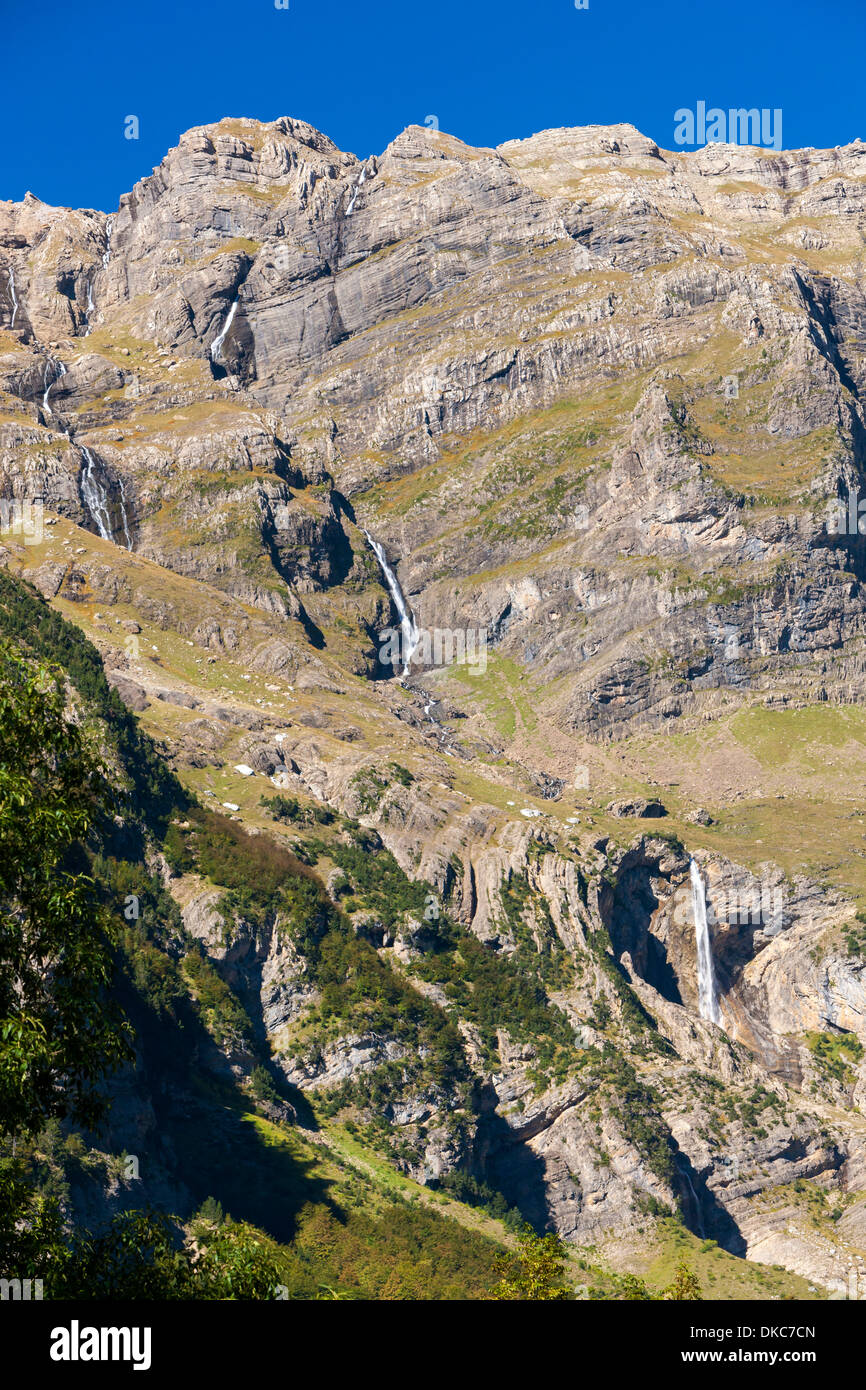 Valle de Pineta, Parque Nacional de Ordesa Y Monte Perdido, Pyrenäen, Huesca, Aragon, Spanien, Europa. Stockfoto