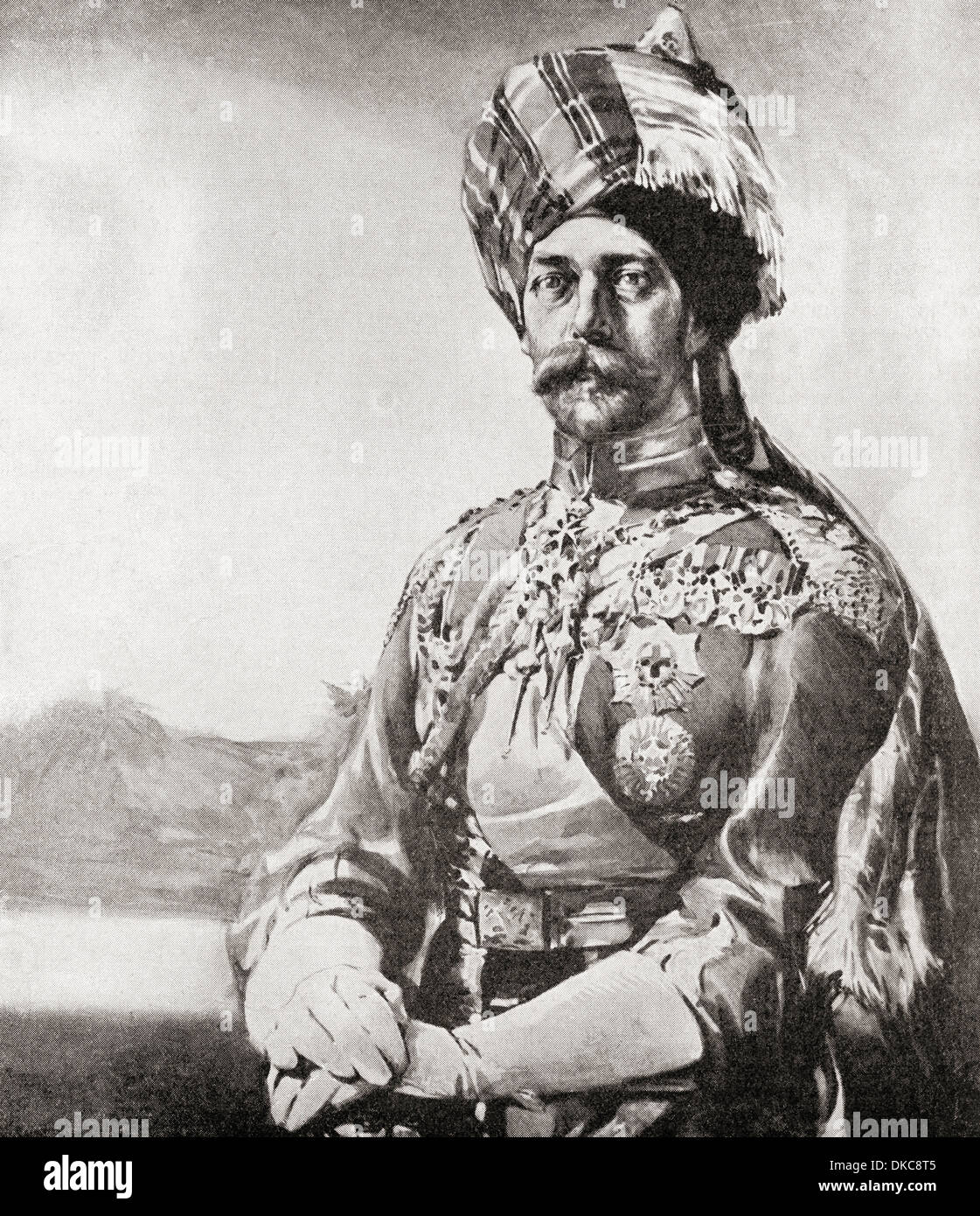 Der König Kaiser als Oberst-In-Chief, Lanzenreiter, indische Armee, 1914. König George V, 1865-1936 in militärischen uniform während der ersten Stockfoto