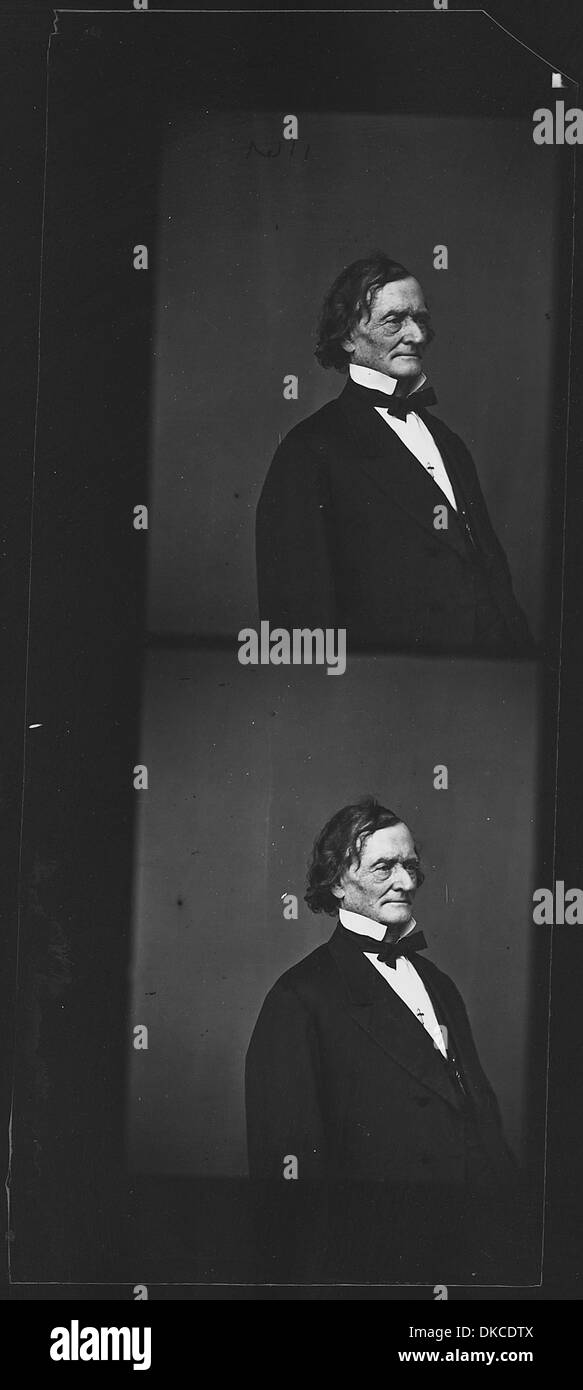 Ein Porträt oder historische Darstellung von Jefferson Davis, dem Präsidenten der Konföderierten Staaten von Amerika während des Amerikanischen Bürgerkriegs. Seine Führung während des Krieges und des nachfolgenden Nachkriegslebens sind wichtige Ereignisse in der US-Geschichte. Stockfoto