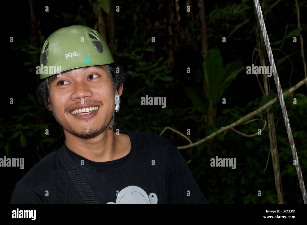 Heitere Anleitung, Hochseilklettern Reise, Nord-Thailand Stockfoto