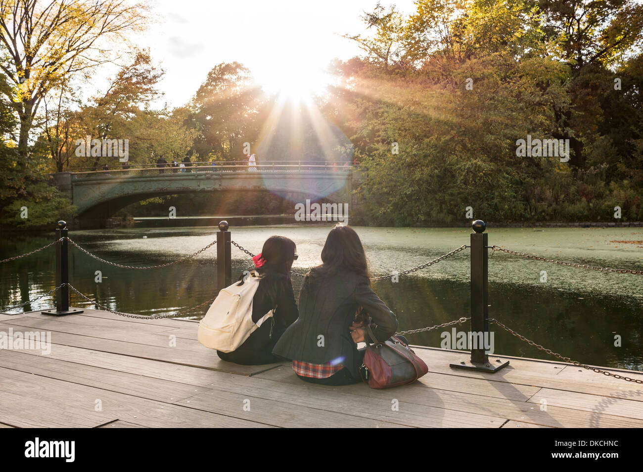 Park Slope, eines der lebendigsten Viertel in Brooklyn und die außergewöhnliche Schönheit der Prospect Park in Herbstsaison Stockfoto