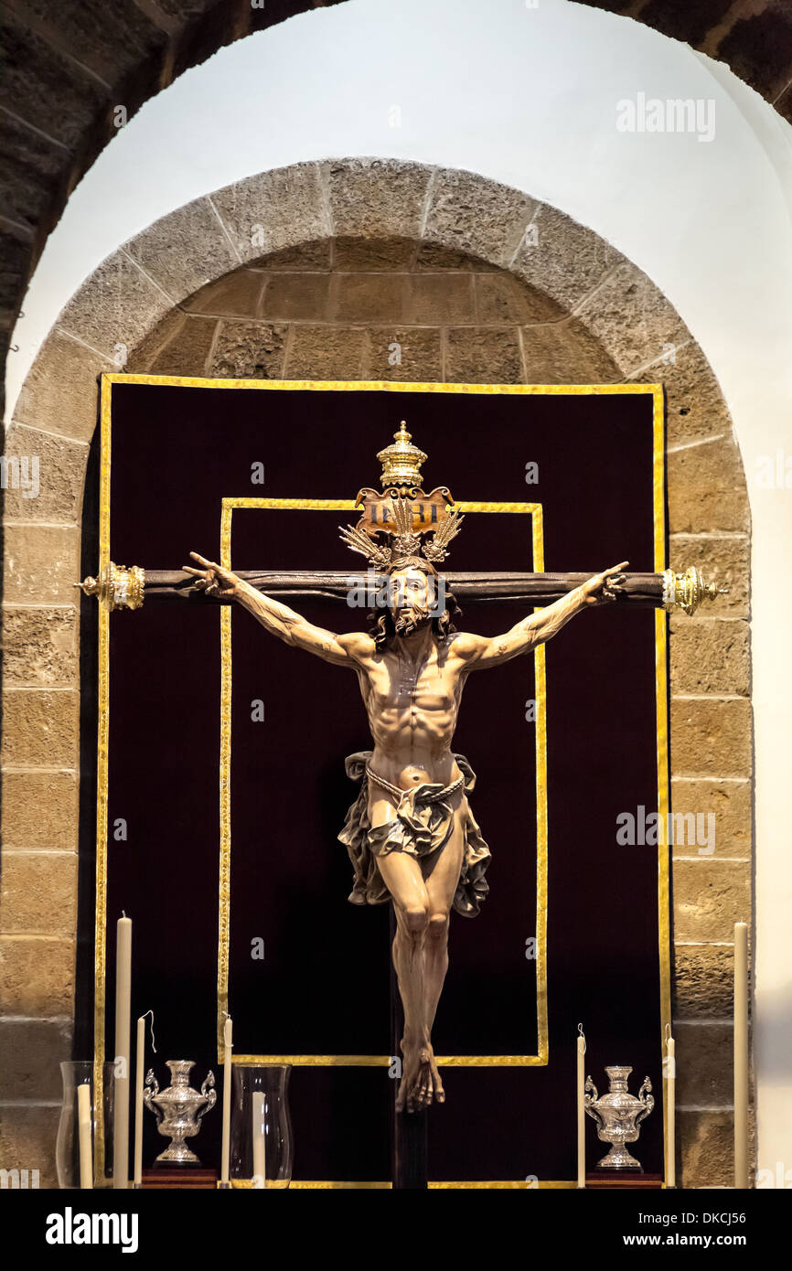 Christus der Vergebung in der Pfarrei Kirche Santa Cruz, Cadiz, Spanien Stockfoto