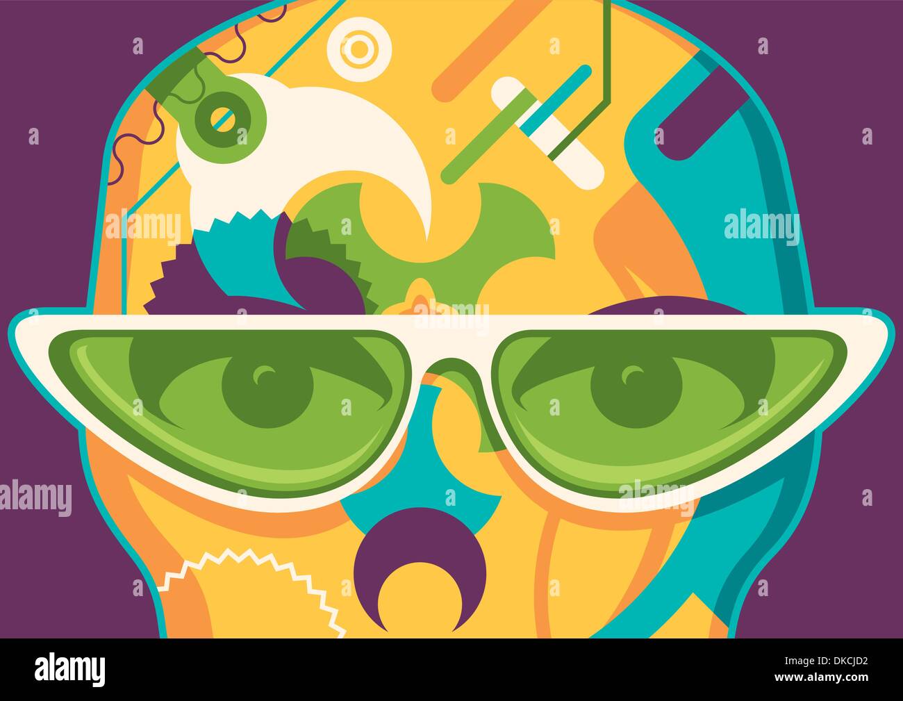 Abstrakte Darstellung mit Sonnenbrille Stock Vektor