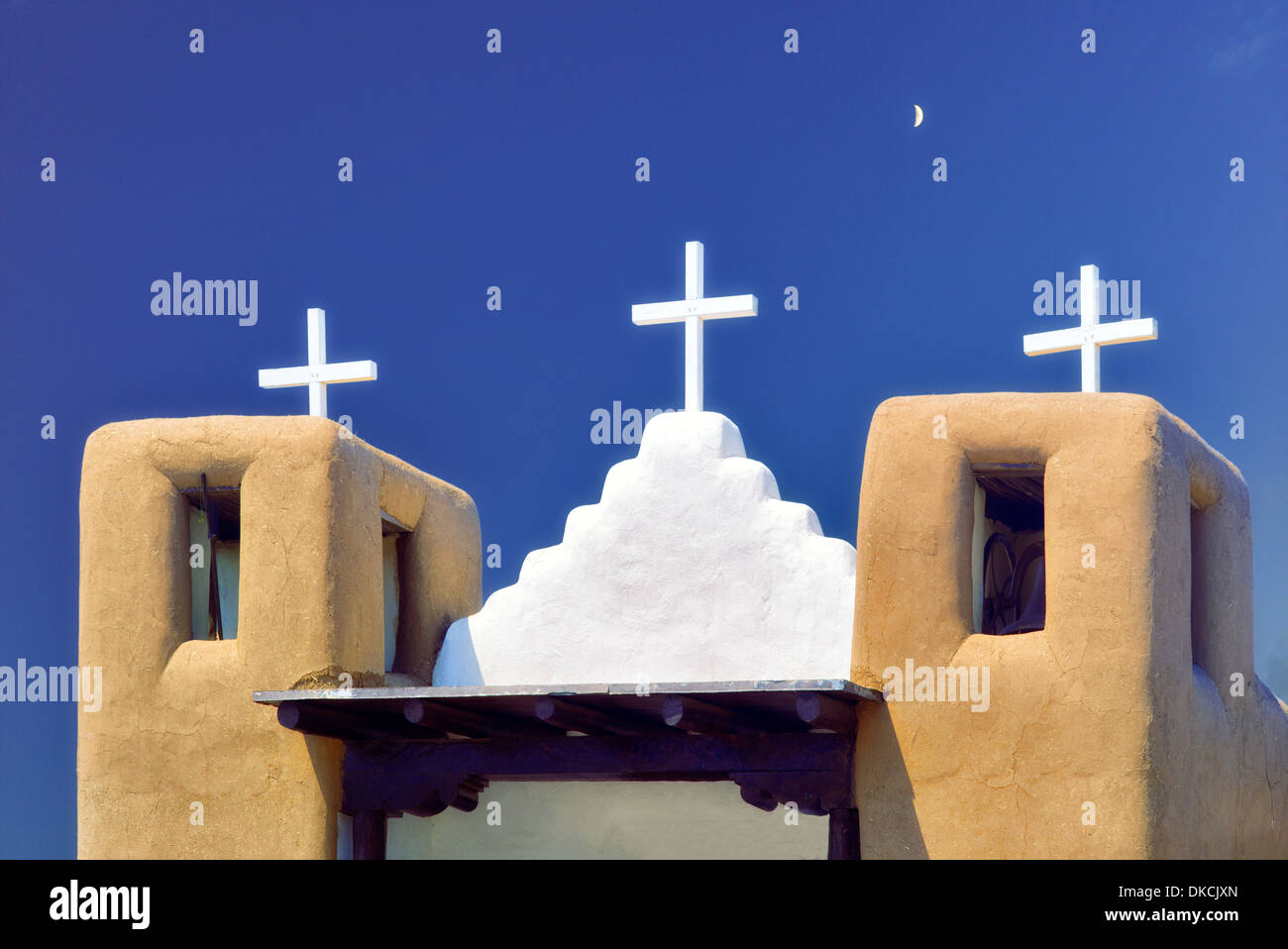 Kirche San Geronimo in de Taos Pueblo. Taos, New Mexiko. Stockfoto