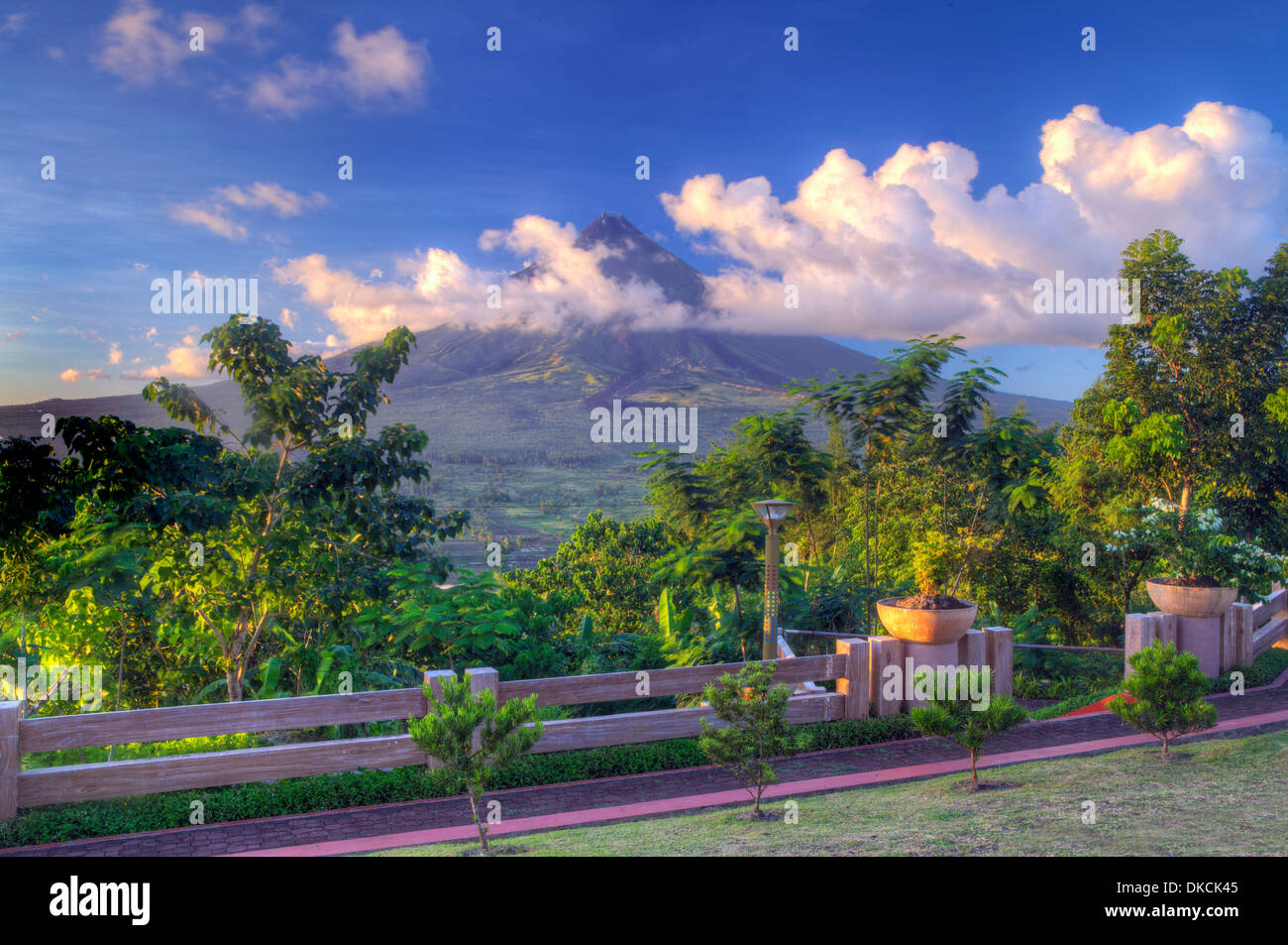 Mayon Vulkan auf der Insel Luzon, Philippinen. Stockfoto