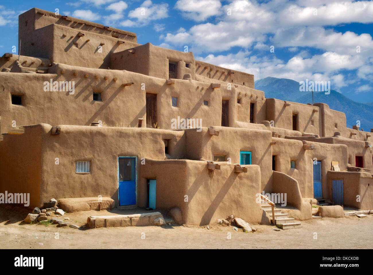 Strukturen in Taos Pueblo de Wohnung. Taos, New Mexico Stockfoto