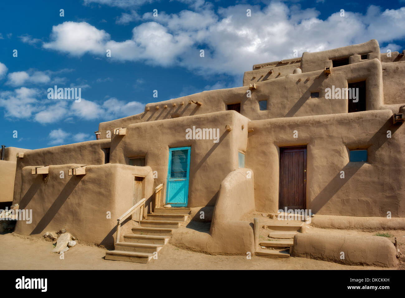 Strukturen in Taos Pueblo de Wohnung. Taos, New Mexico Stockfoto