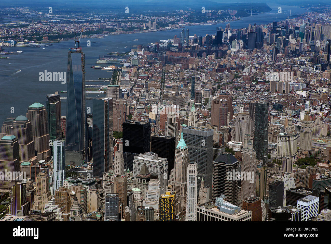 Luftaufnahme in Lower Manhattan, New York City Stockfoto