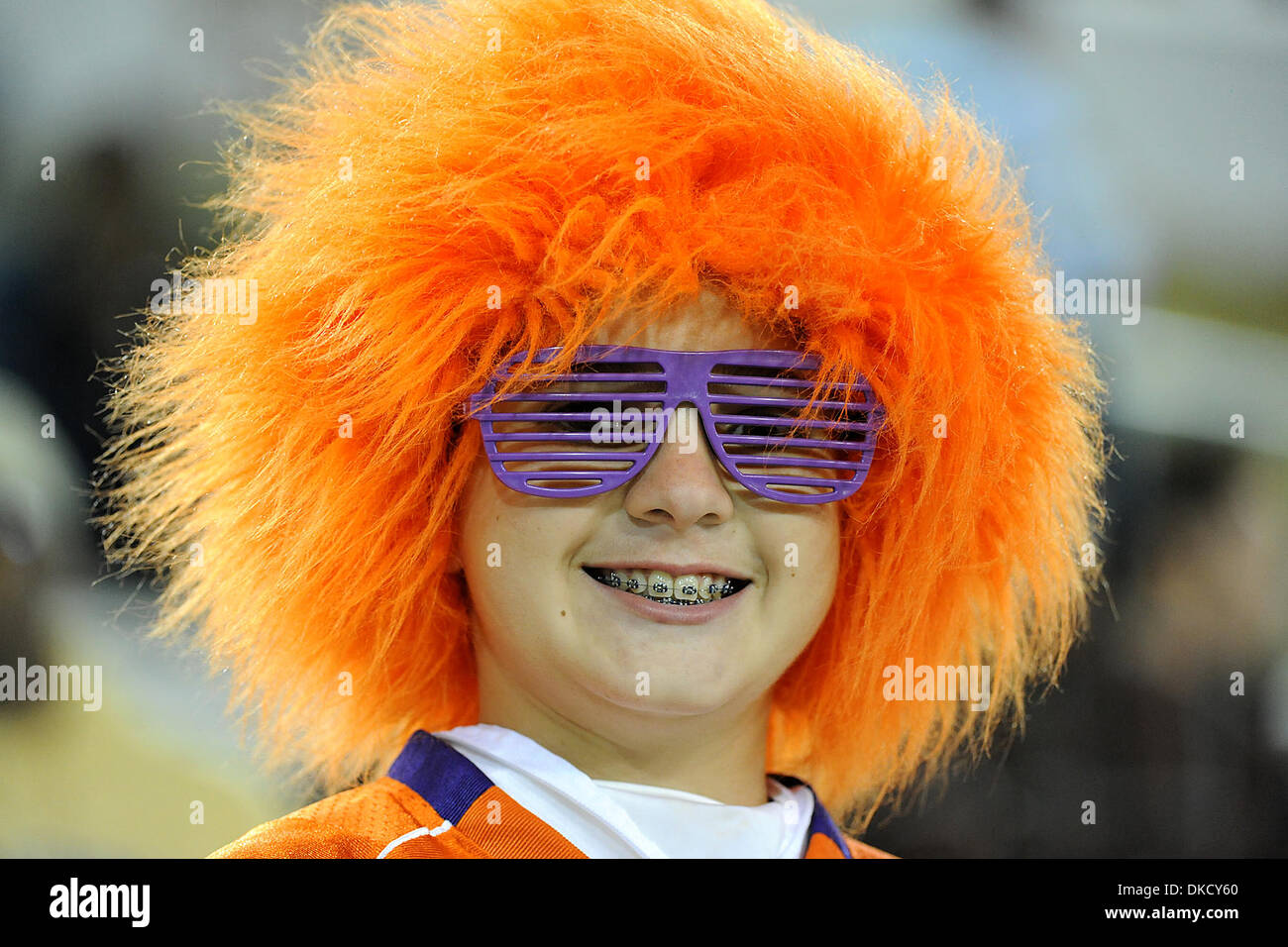29. Oktober 2011 - Atlanta, Georgia, USA - A Fan am Georgia Tech-Clemson Spiel im Bobby Dodd Stadium in Atlanta Georgia.  Georgia Tech gewinnt 31-17. (Kredit-Bild: © Marty Bingham/Southcreek/ZUMAPRESS.com) Stockfoto