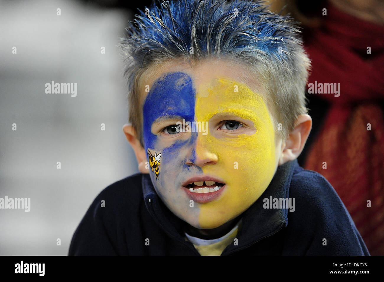 29. Oktober 2011 - Atlanta, Georgia, USA - A Fan am Georgia Tech-Clemson Spiel im Bobby Dodd Stadium in Atlanta Georgia.  Georgia Tech gewinnt 31-17. (Kredit-Bild: © Marty Bingham/Southcreek/ZUMAPRESS.com) Stockfoto