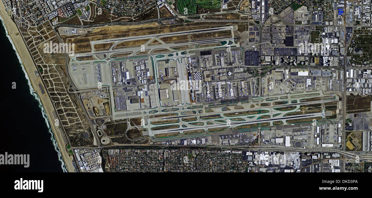 Luftaufnahme Los Angeles International Airport LAX Stockfoto