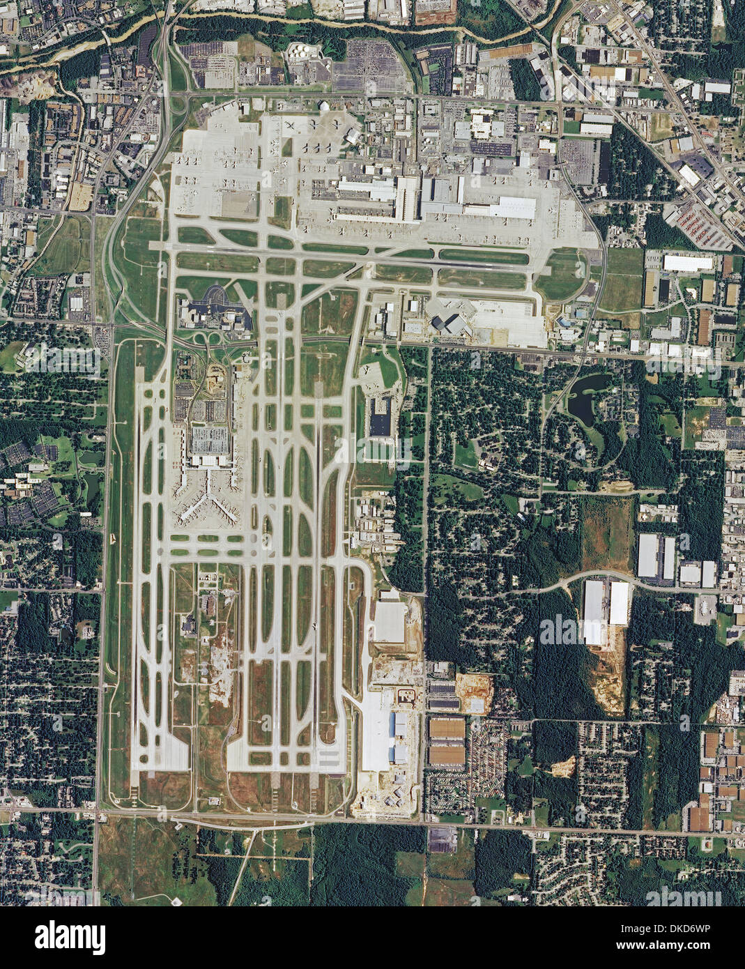 Luftbild-Karte von Memphis International Airport, Memphis, Tennessee Stockfoto