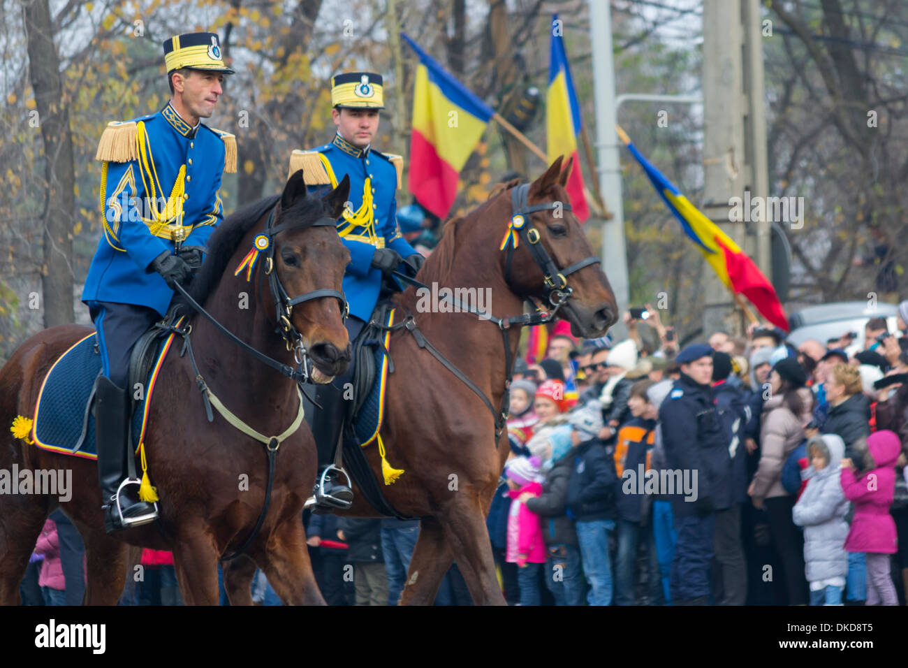 Rumänische Polizei Pferd Patrol - 1. Dezember-Parade zum Nationalfeiertag Rumäniens Stockfoto