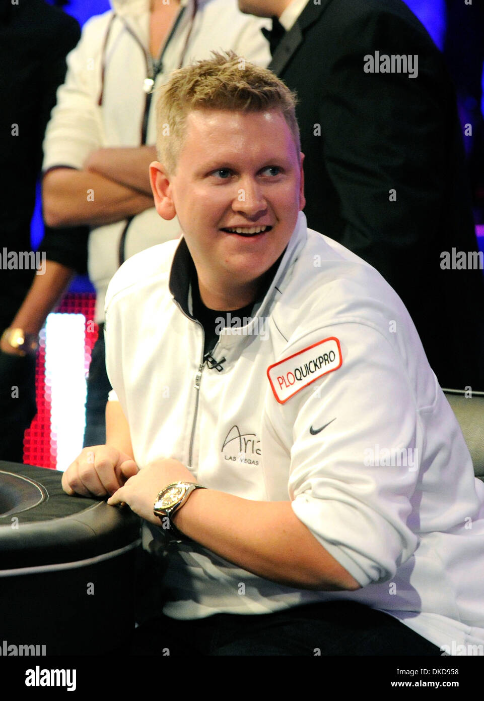 6. November 2011 - Las Vegas, Nevada, USA - Poker-Spieler BEN LAMB von Tulsa, Oklahoma am Finaltisch der World Series of Poker im Rio Hotel & Casino Sonntag, 6. November 2011 in Las Vegas, Nevada. (Kredit-Bild: © David Becker/ZUMAPRESS.com) Stockfoto